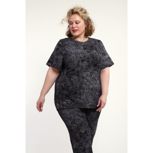 Костюм двойка женский КЖ-009 кулирка (р-ры: 52-74) черный