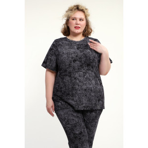 Костюм двойка женский КЖ-009 кулирка (р-ры: 52-74) черный