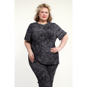 Костюм двойка женский КЖ-009 кулирка (р-ры: 52-74) черный