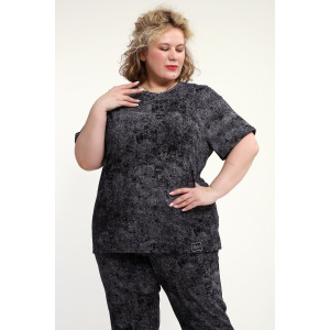 Костюм двойка женский КЖ-009 кулирка (р-ры: 52-74) черный