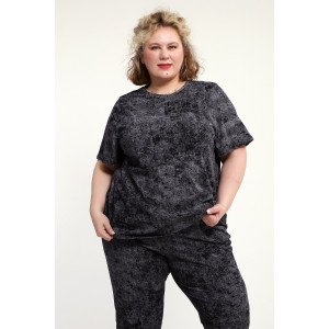 Костюм двойка женский КЖ-009 кулирка (р-ры: 52-74) черный