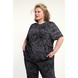 Костюм двойка женский КЖ-009 кулирка (р-ры: 52-74) черный