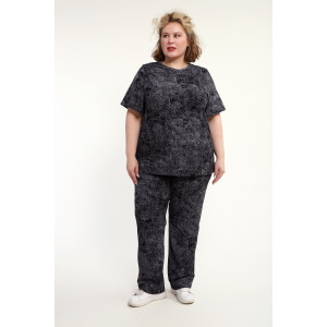 Костюм двойка женский КЖ-009 кулирка (р-ры: 52-74) черный