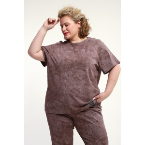 Костюм двойка женский КЖ-009 кулирка (р-ры: 52-74) кофе