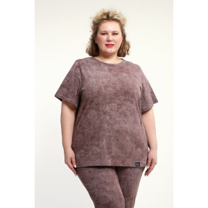 Костюм двойка женский КЖ-009 кулирка (р-ры: 52-74) кофе