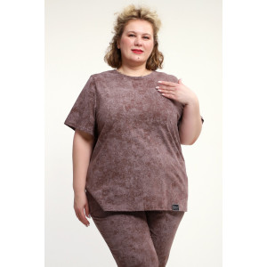 Костюм двойка женский КЖ-009 кулирка (р-ры: 52-74) кофе