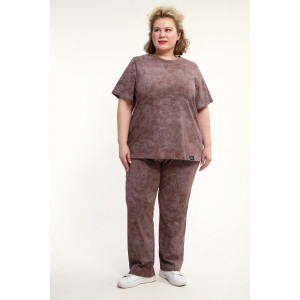 Костюм двойка женский КЖ-009 кулирка (р-ры: 52-74) кофе