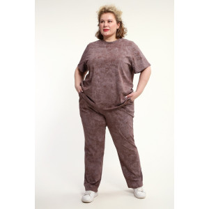 Костюм двойка женский КЖ-009 кулирка (р-ры: 52-74) кофе