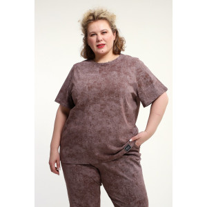 Костюм двойка женский КЖ-009 кулирка (р-ры: 52-74) кофе