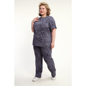 Костюм двойка женский КЖ-009 кулирка (р-ры: 52-74) антрацит