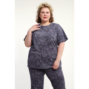 Костюм двойка женский КЖ-009 кулирка (р-ры: 52-74) антрацит