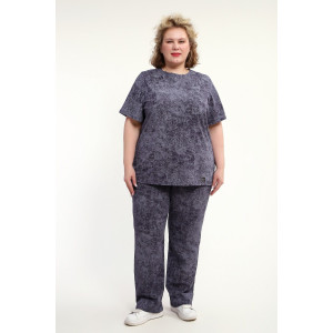 Костюм двойка женский КЖ-009 кулирка (р-ры: 52-74) антрацит