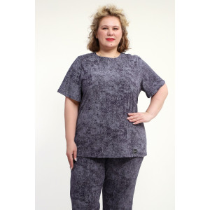 Костюм двойка женский КЖ-009 кулирка (р-ры: 52-74) антрацит