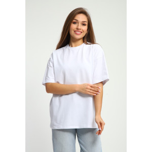 Футболка женская №26012 кулирка с лайкрой (р-ры: 44-58) белый Футболка женская №26012 кулирка с лайкрой (р-ры: 44-58) белый