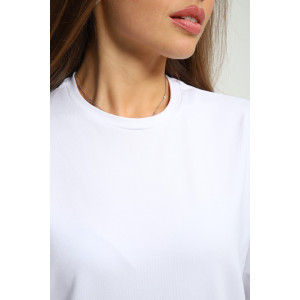 Футболка женская №26012 кулирка с лайкрой (р-ры: 44-58) белый Футболка женская №26012 кулирка с лайкрой (р-ры: 44-58) белый