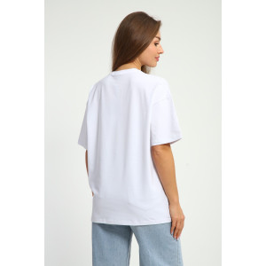 Футболка женская №26012 кулирка с лайкрой (р-ры: 44-58) белый Футболка женская №26012 кулирка с лайкрой (р-ры: 44-58) белый