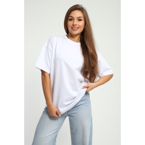 Футболка женская №26012 кулирка с лайкрой (р-ры: 44-58) белый Футболка женская №26012 кулирка с лайкрой (р-ры: 44-58) белый