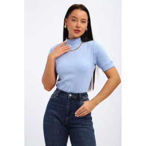 Водолазка женская №32105 рибана (р-ры: 44-58) голубой