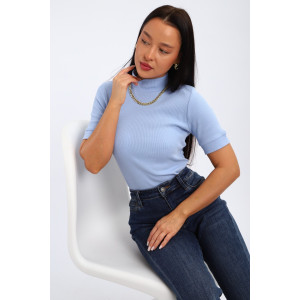 Водолазка женская №32105 рибана (р-ры: 44-58) голубой