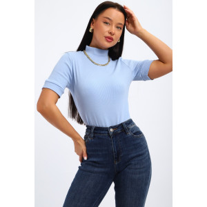 Водолазка женская №32105 рибана (р-ры: 44-58) голубой