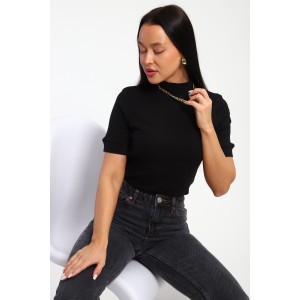 Водолазка женская №32105 рибана (р-ры: 44-58) черный