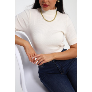 Водолазка женская №32105 рибана (р-ры: 44-58) кремовый