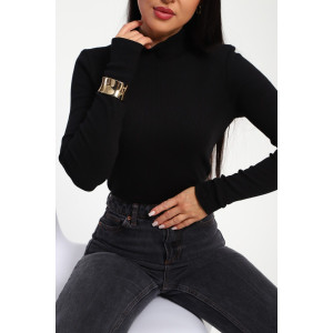 Водолазка женская №32104 рибана (р-ры: 44-58) черный