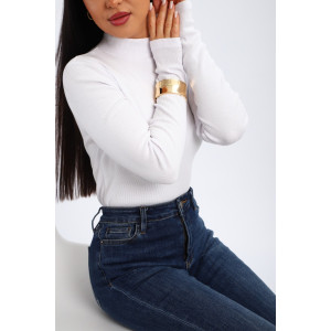 Водолазка женская №32104 рибана (р-ры: 44-58) белый