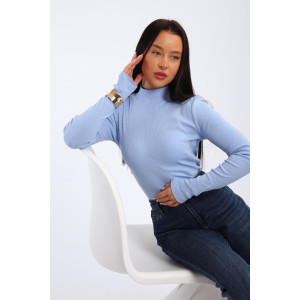 Водолазка женская №32104 рибана (р-ры: 44-58) голубой