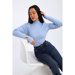 Водолазка женская №32104 рибана (р-ры: 44-58) голубой