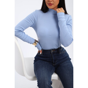 Водолазка женская №32104 рибана (р-ры: 44-58) голубой