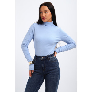 Водолазка женская №32103 рибана (р-ры: 44-58) голубой