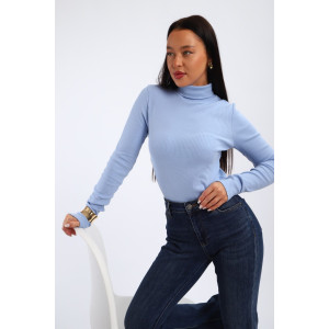 Водолазка женская №32103 рибана (р-ры: 44-58) голубой