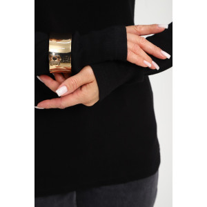 Водолазка женская №32103 рибана (р-ры: 44-58) черный