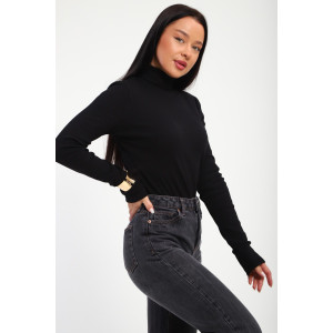 Водолазка женская №32103 рибана (р-ры: 44-58) черный