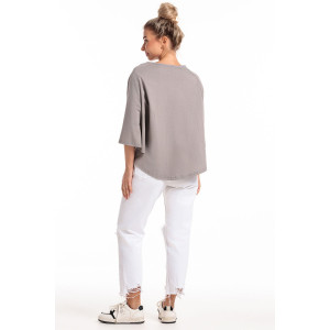 Пончо-туника женская №057913 кулирка (р-ры: 46-64) сер.печать