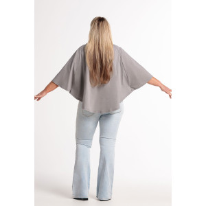 Пончо-туника женская №057913 кулирка (р-ры: 46-64) сер.печать