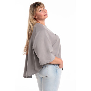 Пончо-туника женская №057913 кулирка (р-ры: 46-64) сер.печать