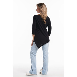 Туника женская №057907 "Т-хвост" кулирка (р-ры: 46-60) черно-золотой