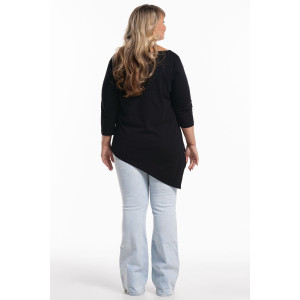 Туника женская №057907 "Т-хвост" кулирка (р-ры: 46-60) черно-золотой