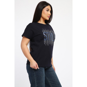 Футболка женская №105/1 кулирка (р-ры: 48-62) темно-синий