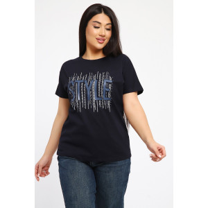 Футболка женская №105/1 кулирка (р-ры: 48-62) темно-синий