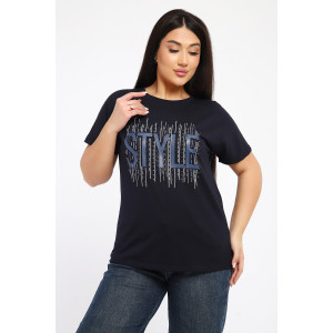 Футболка женская №105/1 кулирка (р-ры: 48-62) темно-синий