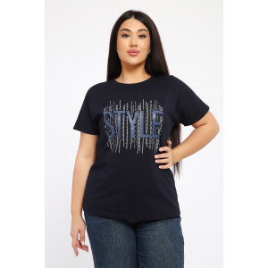 Футболка женская №105/1 кулирка (р-ры: 48-62) темно-синий