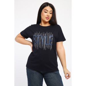 Футболка женская №105/1 кулирка (р-ры: 48-62) темно-синий