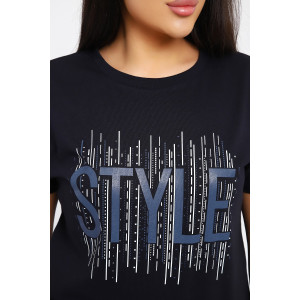 Футболка женская №105/1 кулирка (р-ры: 48-62) темно-синий