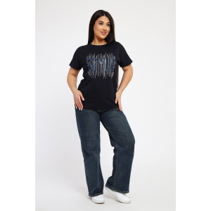 Футболка женская №105/1 кулирка (р-ры: 48-62) темно-синий