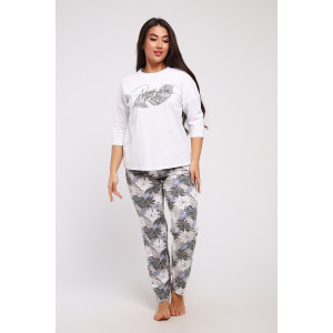 Костюм двойка женский КД098 кулирка (р-ры: 48-58) бежевый