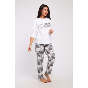 Костюм двойка женский КД098 кулирка (р-ры: 48-58) бежевый