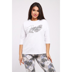 Костюм двойка женский КД098 кулирка (р-ры: 48-58) бежевый